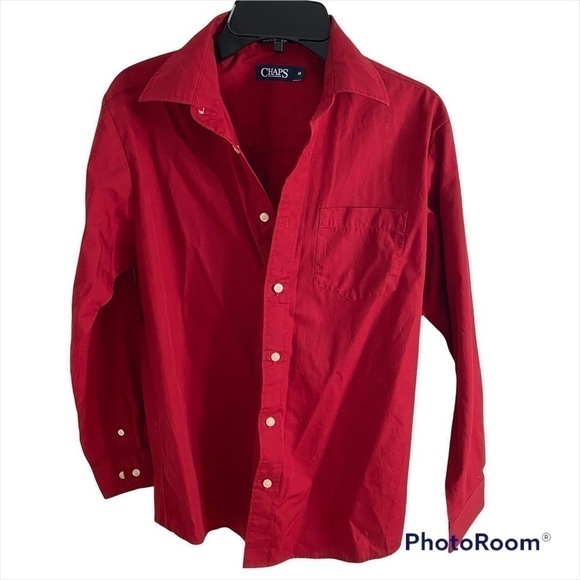 Chaps Red Button Down Shirt Kids Sz 14 - Picture 1 of 5